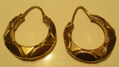 xxM1315M Earrings in 21K gold.Takst-Valuation N.kr.6500